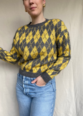 Grijs met gele ruit - maat M/L