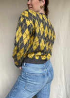 Grijs met gele ruit - maat M/L