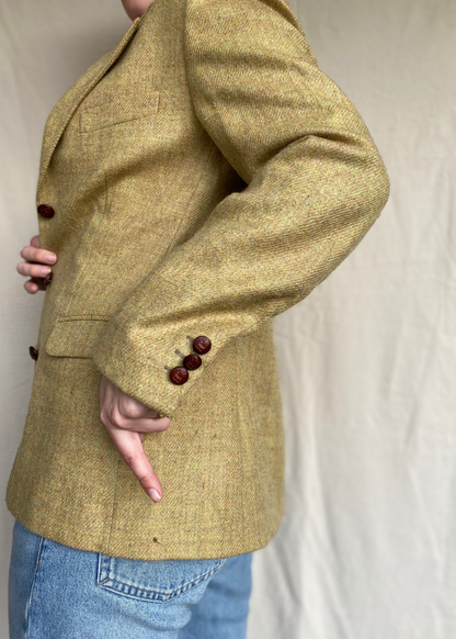 Mosterdgele lana wollen blazer - maat M