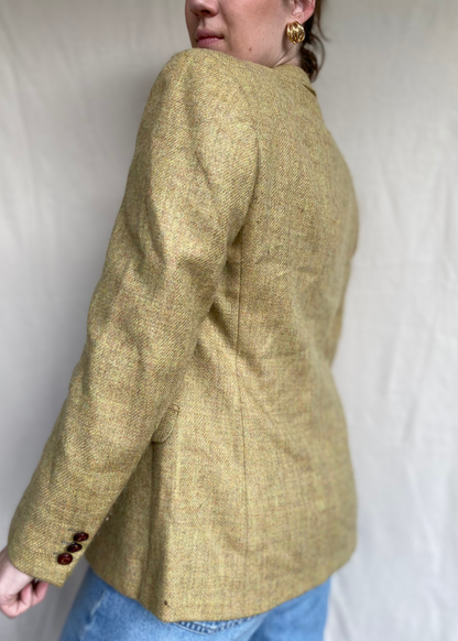 Mosterdgele lana wollen blazer - maat M