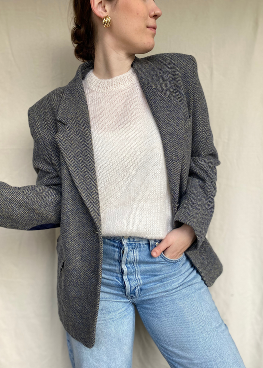 100% lana wollen geruiten blazer - maat M/L