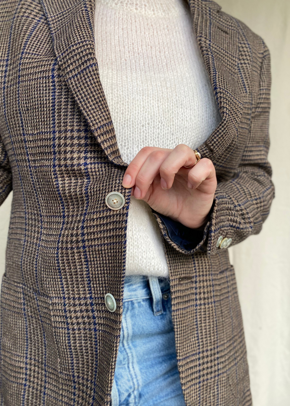 Katoenen geruiten blazer - maat