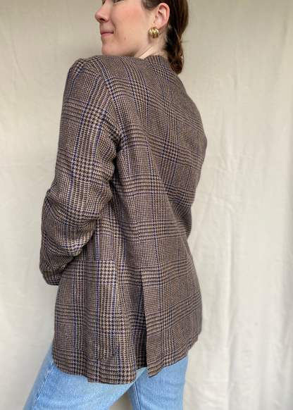 Katoenen geruiten blazer - maat