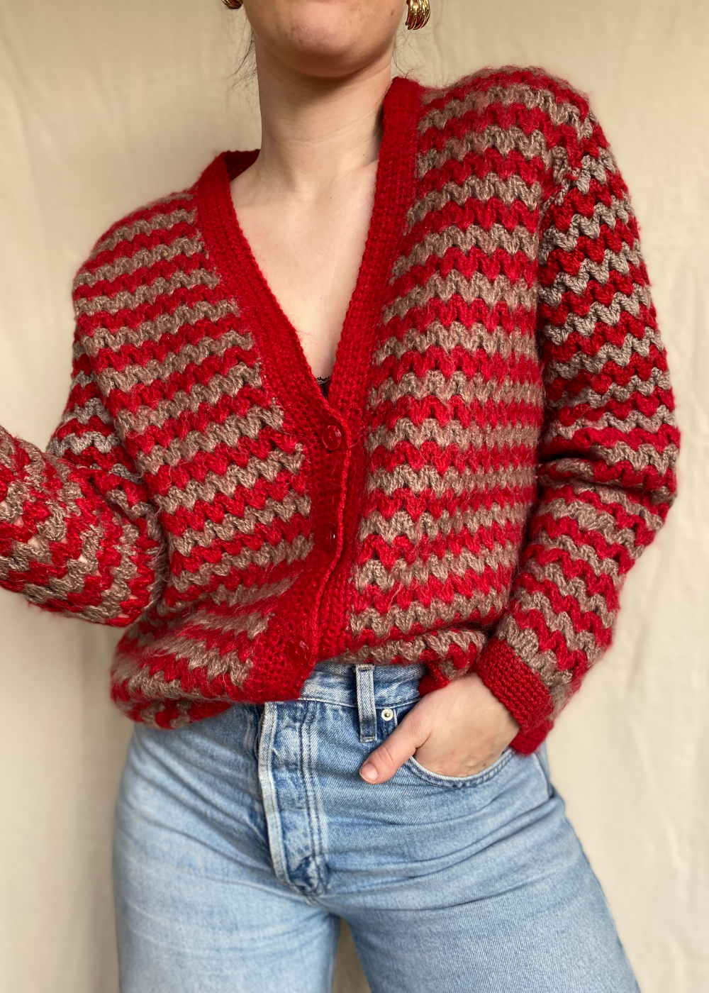 Hand gehaakt vest - maat L