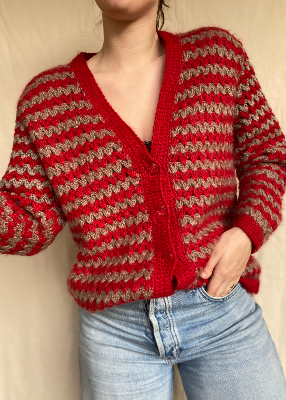 Hand gehaakt vest - maat L