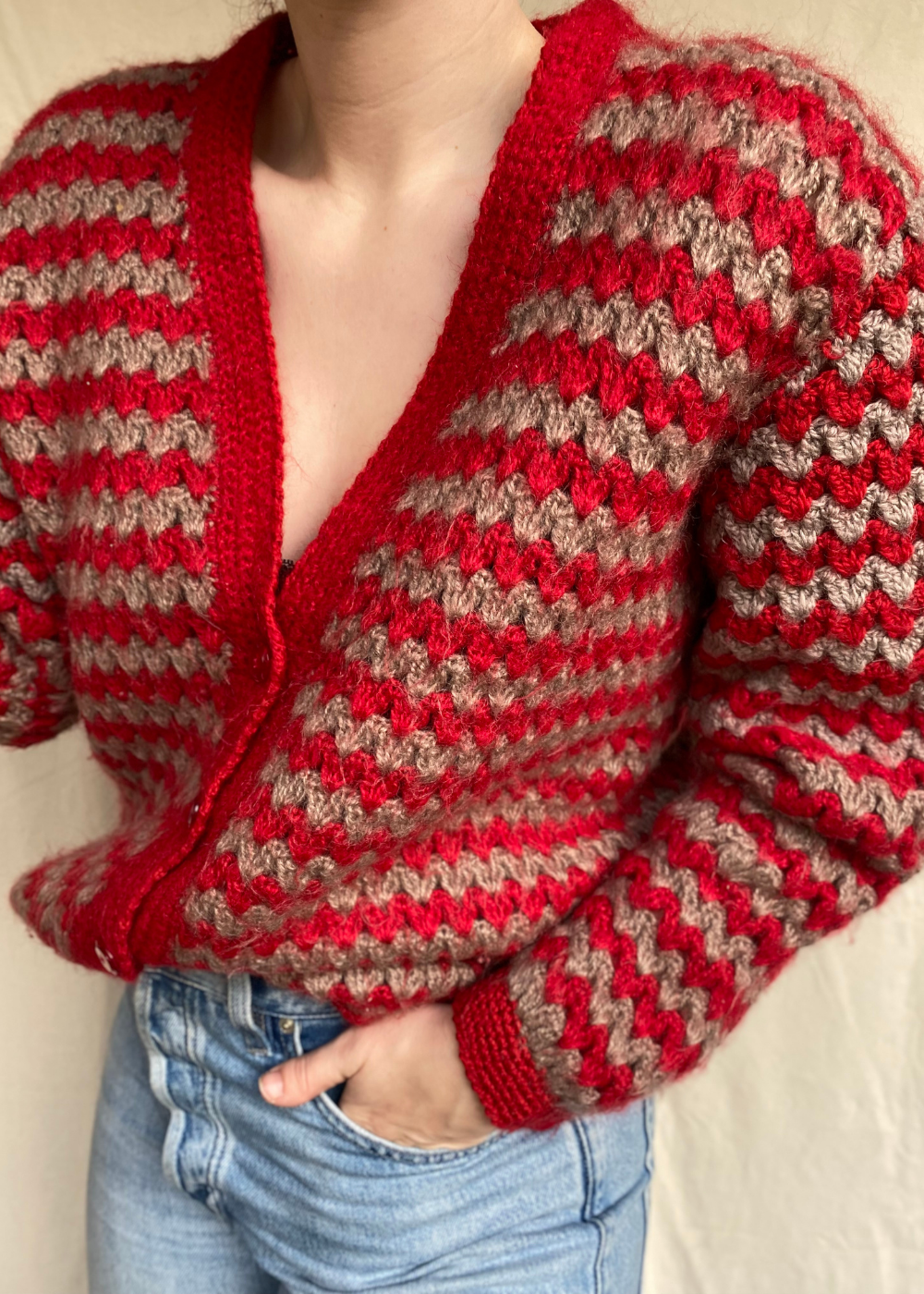 Hand gehaakt vest - maat L