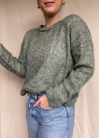 Lichtblauwe mohair trui - maat L/XL