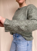 Lichtblauwe mohair trui - maat L/XL