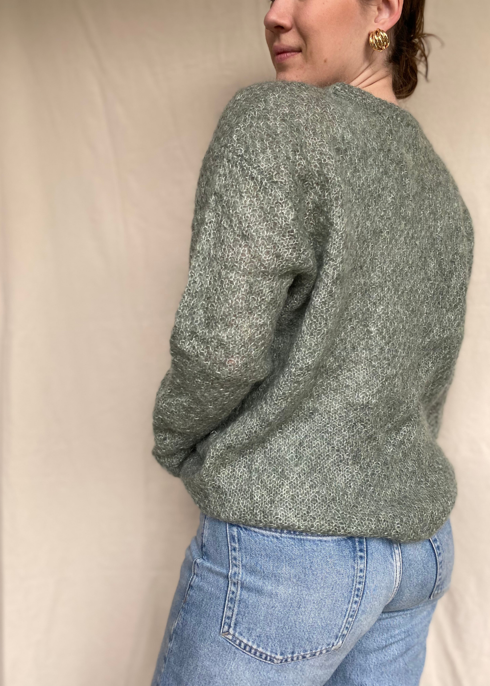 Lichtblauwe mohair trui - maat L/XL