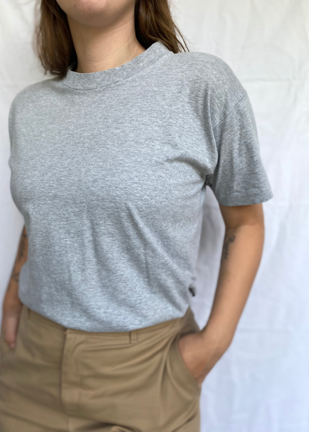 Grijs dames katoenen shirt - maat M/L