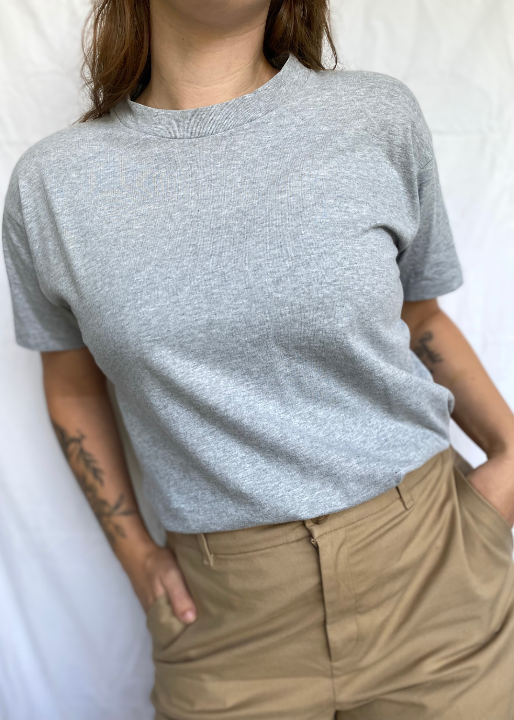 Grijs dames katoenen shirt - maat M/L