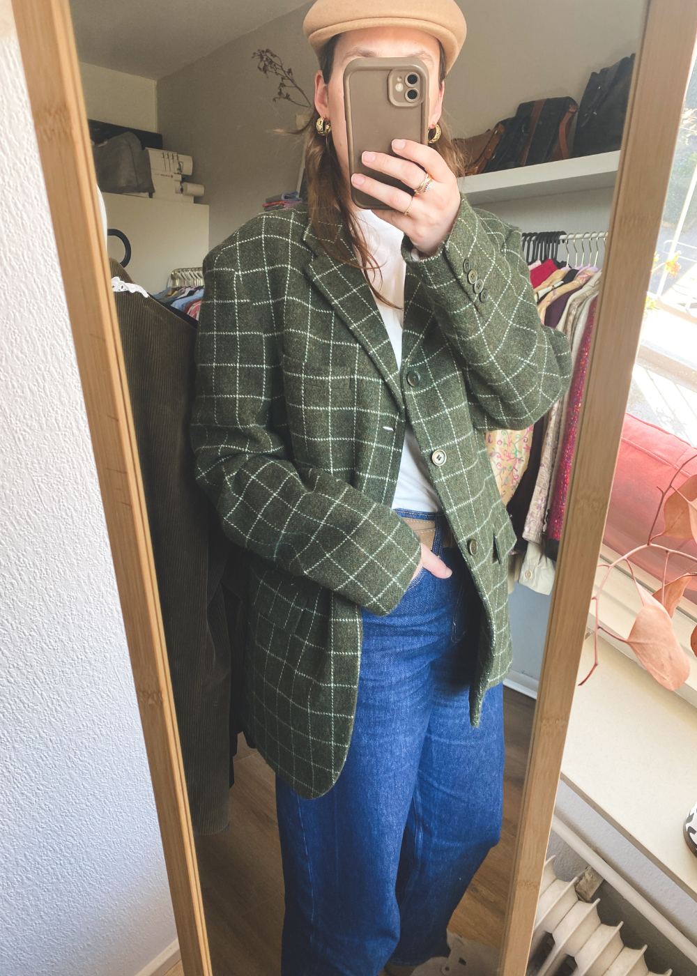 Groen geruiten blazer - maat L/XL