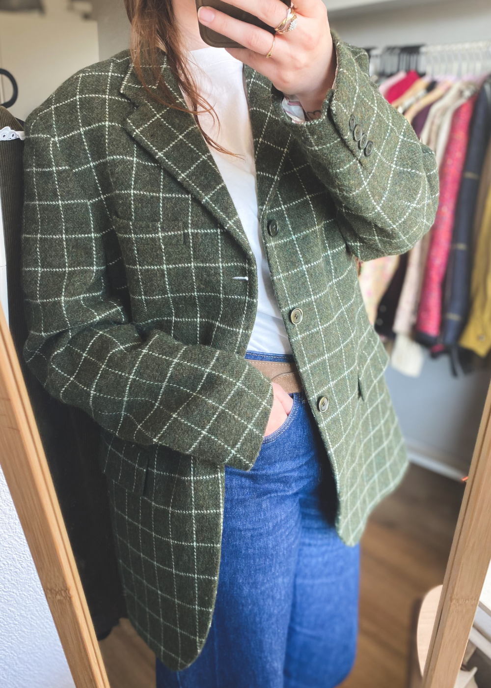 Groen geruiten blazer - maat L/XL