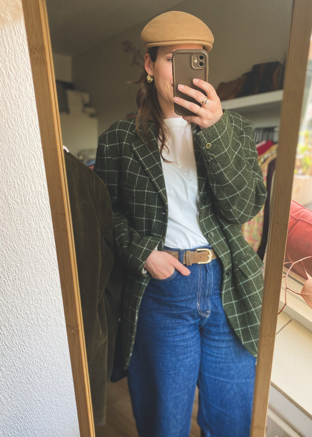 Groen geruiten blazer - maat L/XL
