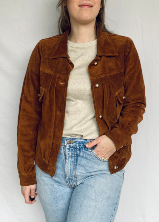 Bruin suede jacket - m/l