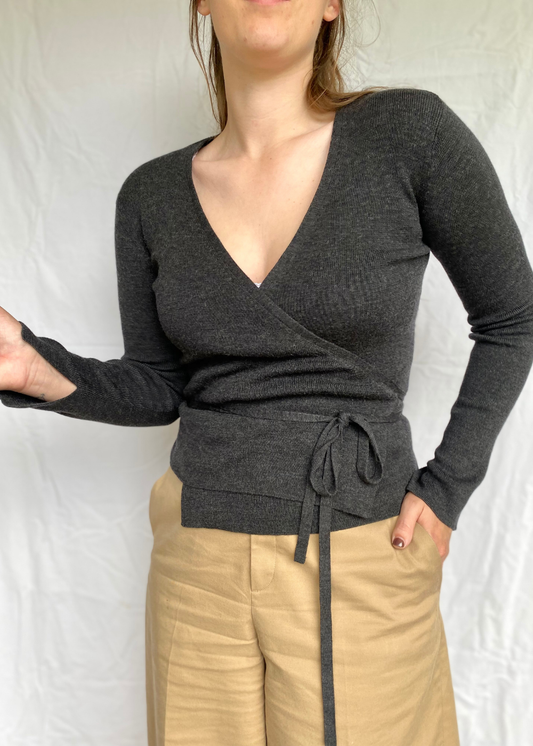 Merino wollen dames wrap vest - maat S/M
