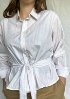 Remade - blouse met wit & roze - maat M/L