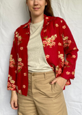 Rode dames viscose jacket - maat M/L