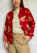 Rode dames viscose jacket - maat M/L