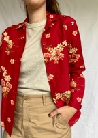 Rode dames viscose jacket - maat M/L