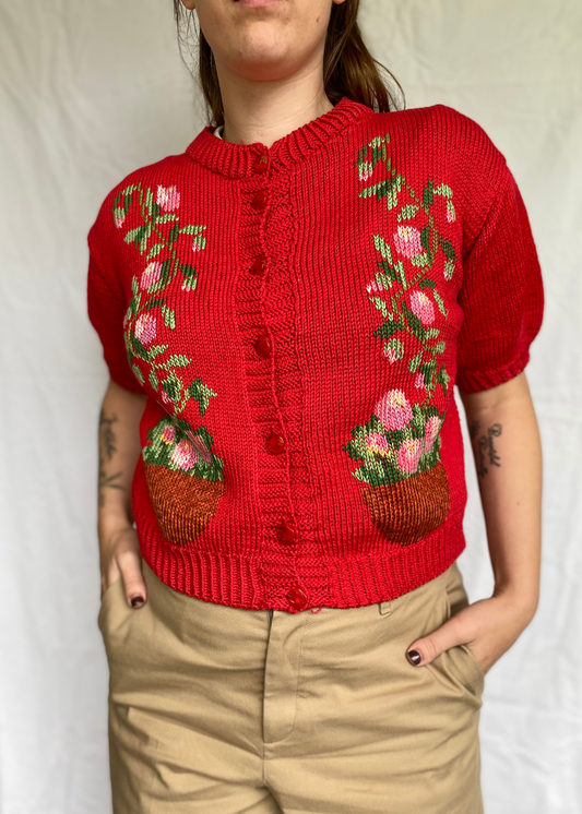 Dames katoen gebreid vest - maat M/L