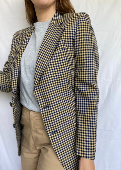 Katoenen geruiten dames blazer - maat M