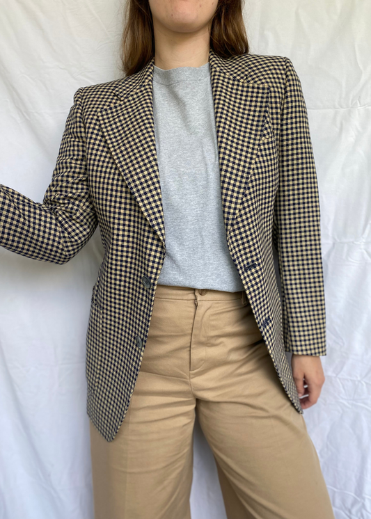 Katoenen geruiten dames blazer - maat M