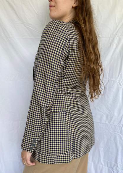 Katoenen geruiten dames blazer - maat M
