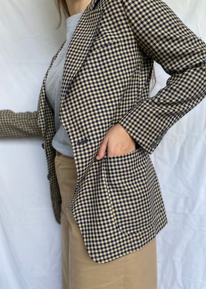 Katoenen geruiten dames blazer - maat M