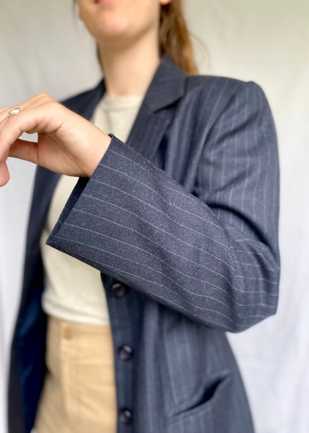 Dames krijtstreep blazer - maat M/L