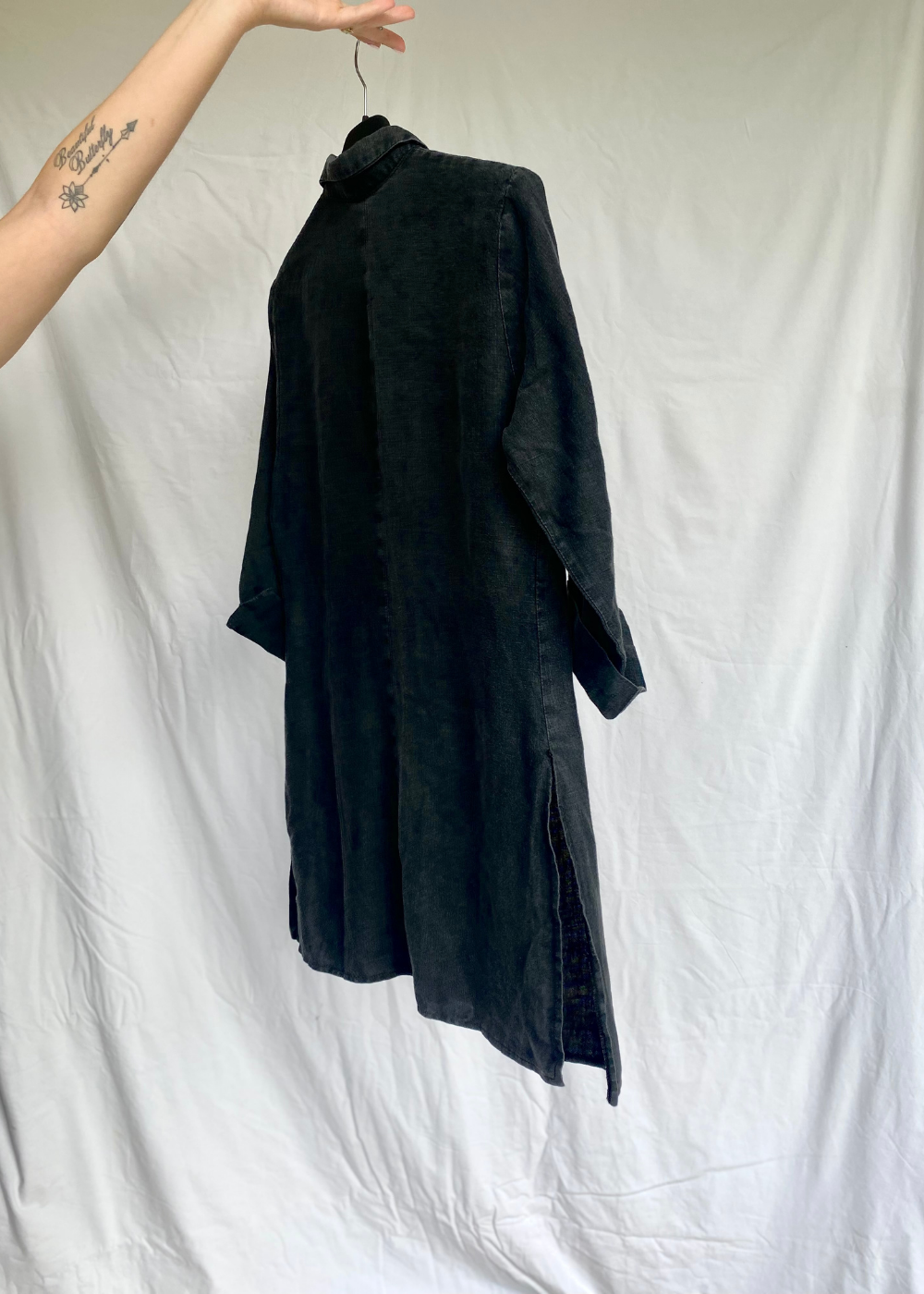 Dames zwarte linnen blouse - maat S/M