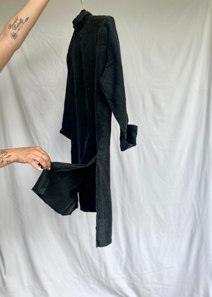 Dames zwarte linnen blouse - maat S/M