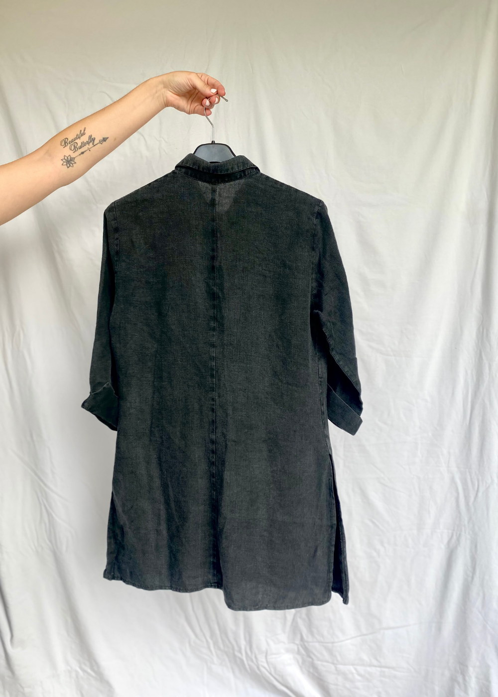 Dames zwarte linnen blouse - maat S/M