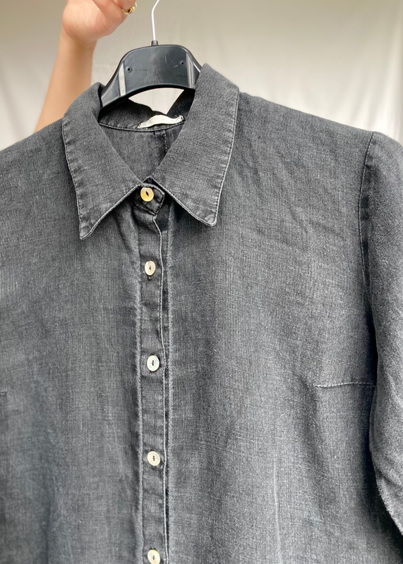 Dames zwarte linnen blouse - maat XS/S