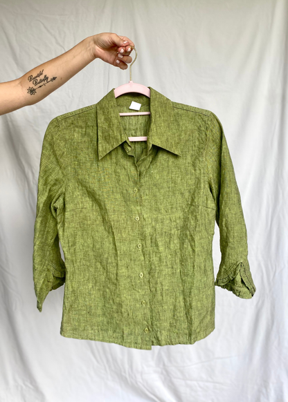 100% linnen groene blouse - maat S/M