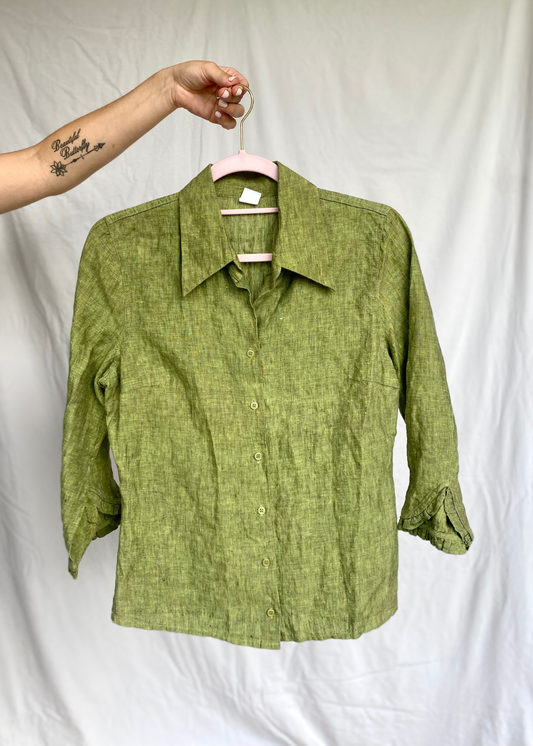 100% linnen groene blouse - maat S/M