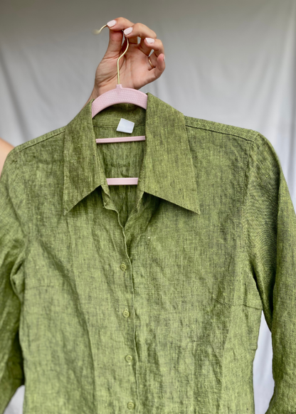 100% linnen groene blouse - maat S/M
