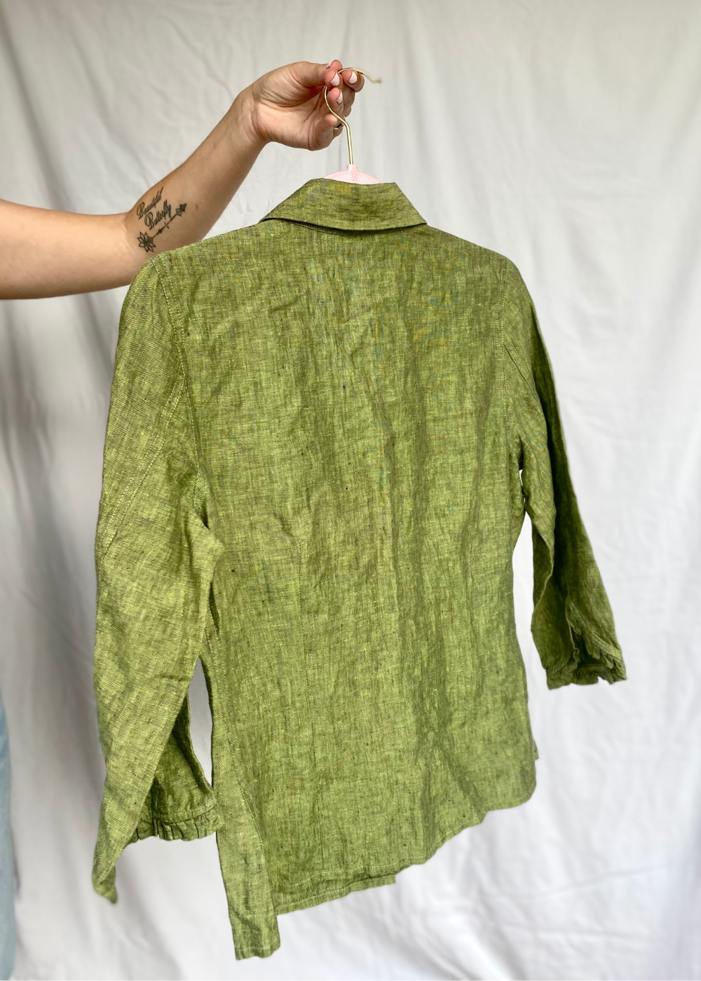 100% linnen groene blouse - maat S/M