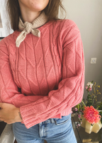 Roze kabeltrui - maat XS/S
