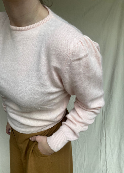 Zachtroze angorawollen trui –  maat S/M