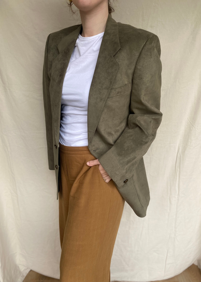 Groene velours blazer – maat L/XL