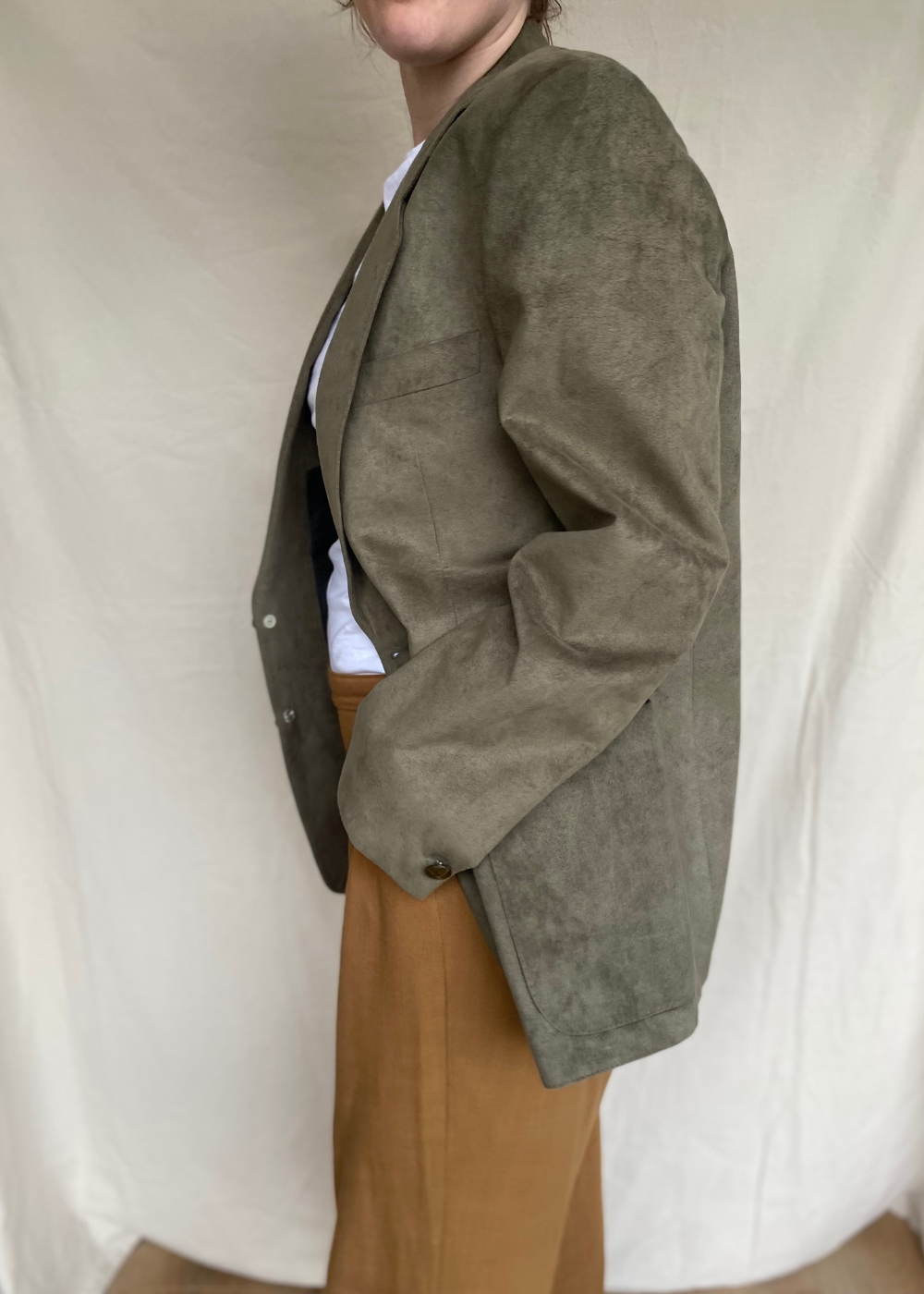 Groene velours blazer – maat L/XL