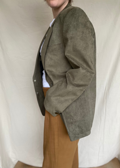 Groene velours blazer – maat L/XL