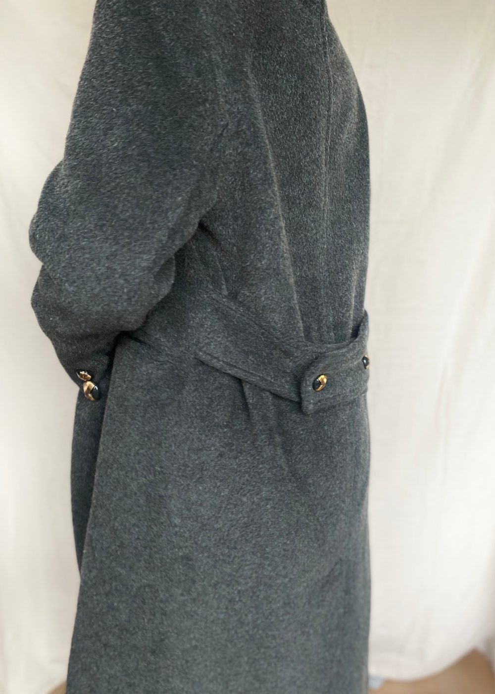 Donkergroene woolcoat – maat L