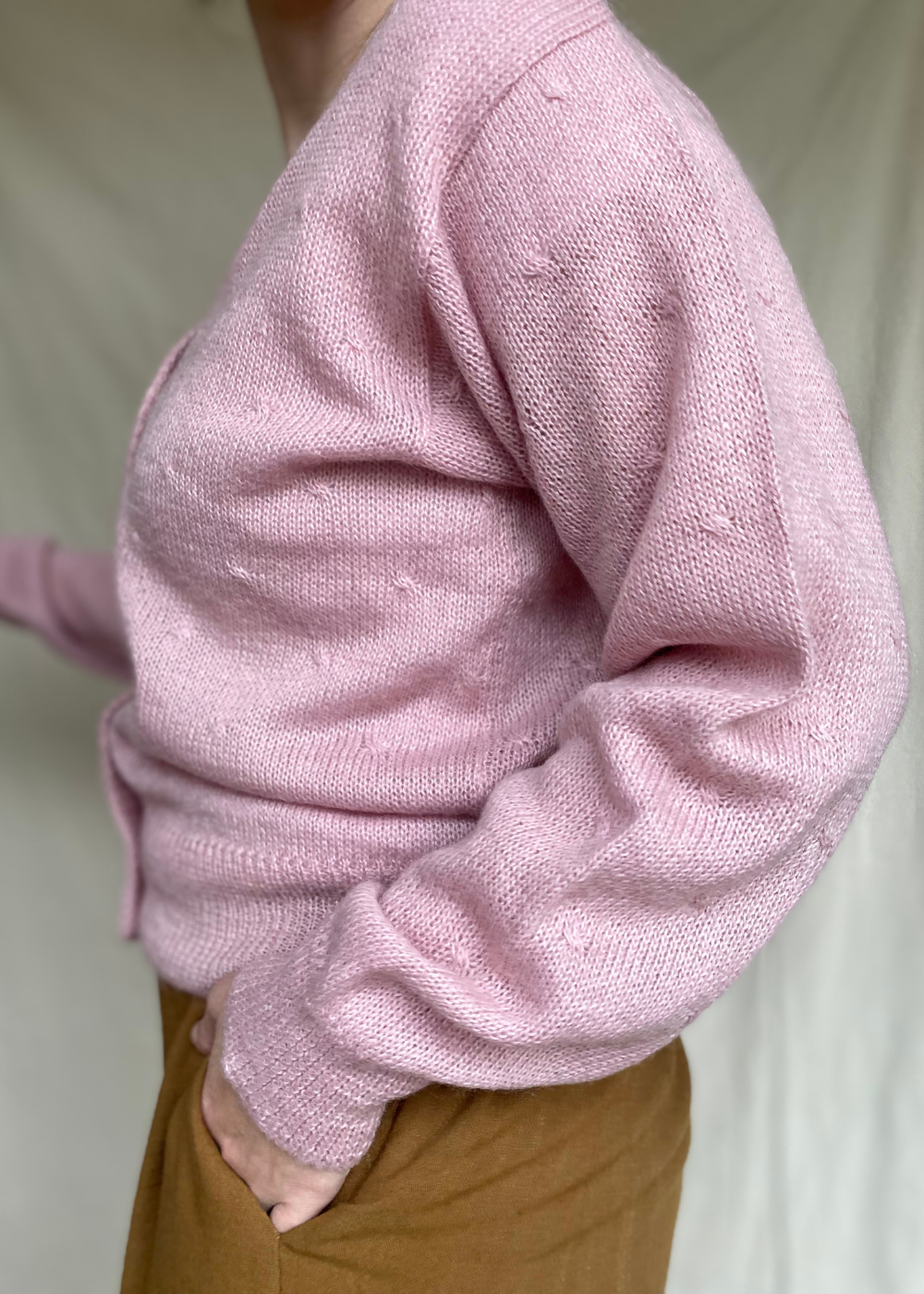 Poederroze wollen vest - maat M/L