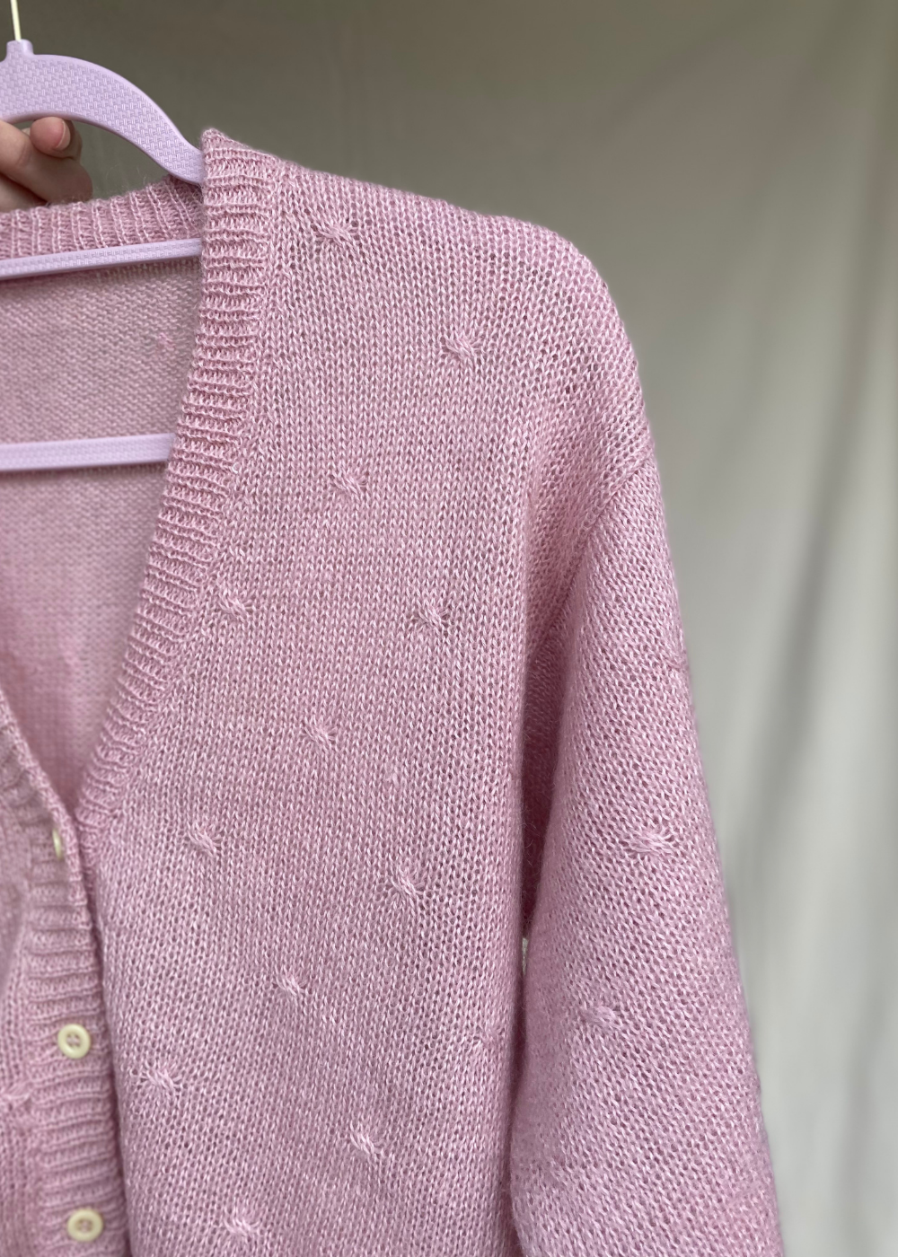 Poederroze wollen vest - maat M/L