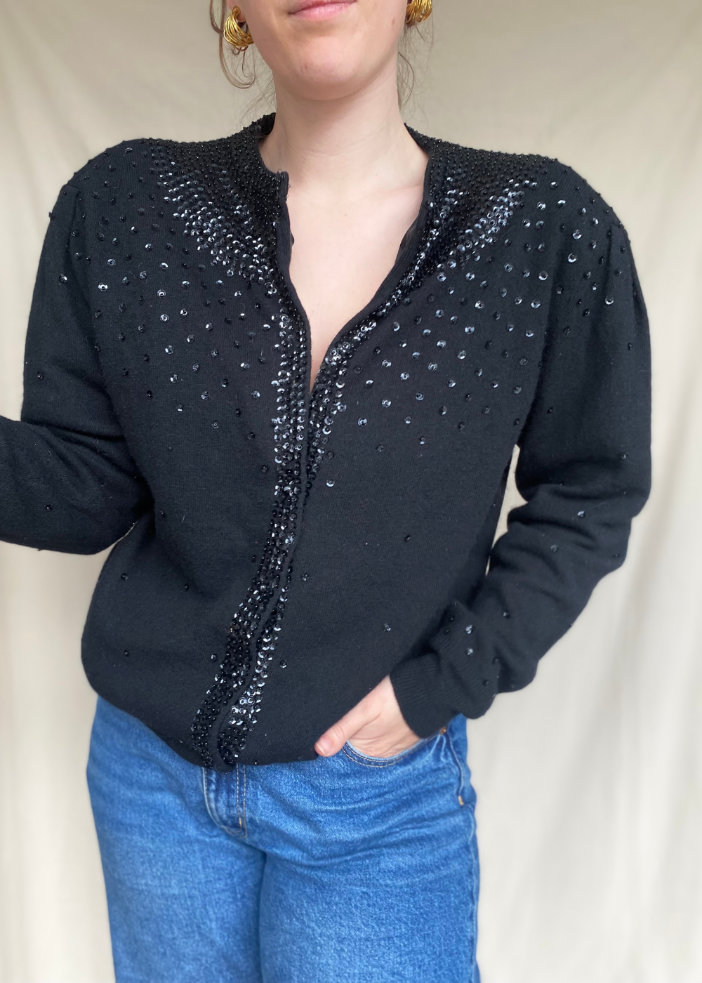 Lamswollen glitter vest - maat M/L