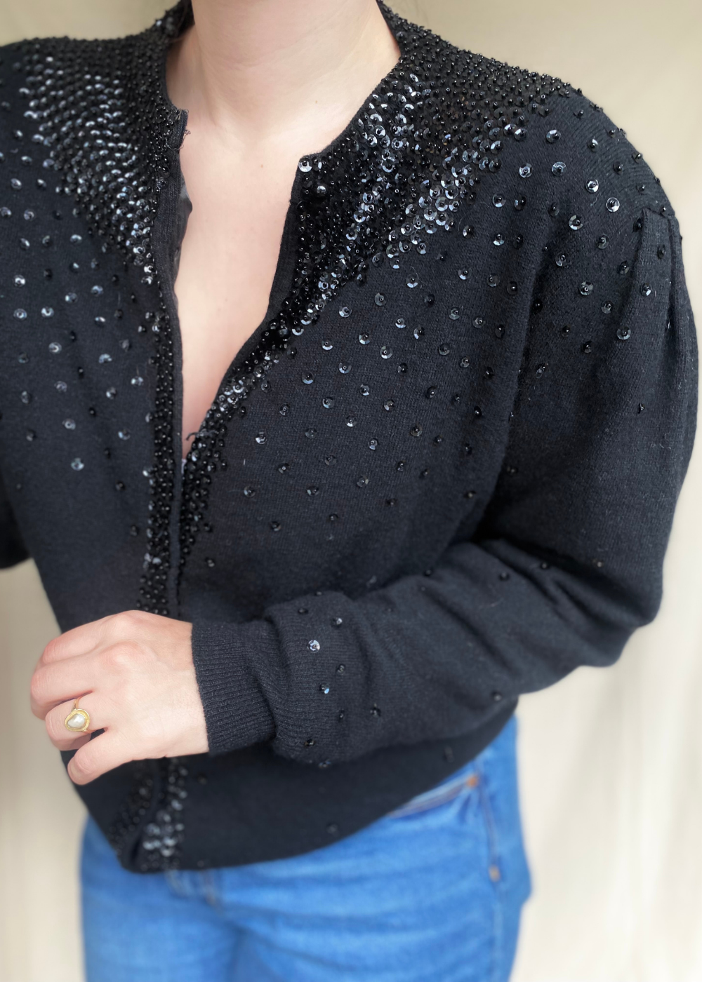 Lamswollen glitter vest - maat M/L