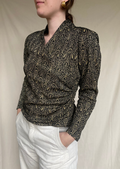 Zwart/gouden overslag top - maat S/M