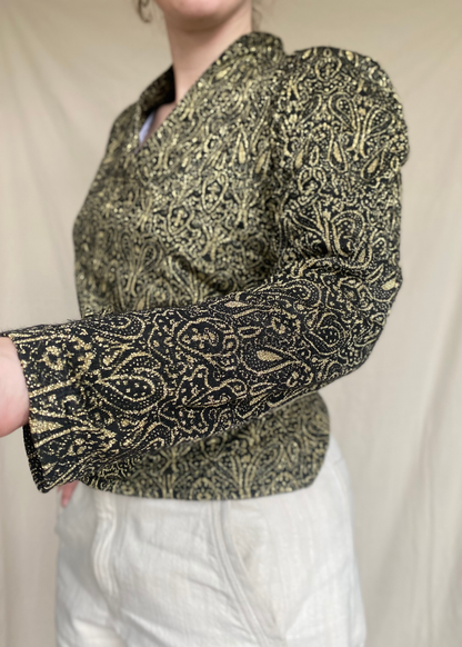 Zwart/gouden overslag top - maat S/M